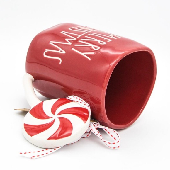 Rae Dunn Red Merry Christmas Mug with Candy Cane - Picture 2 of 5